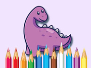 Coloring Book: Dinosaur With Flowers